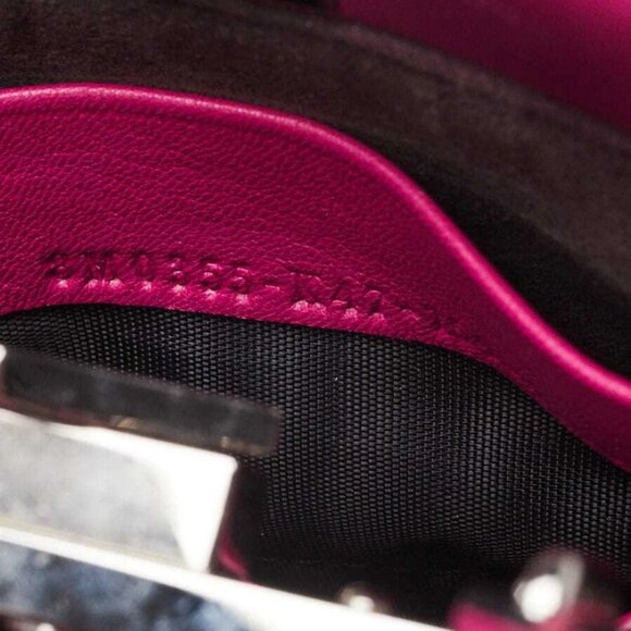 Fendi Fuchsia Nappa Leather Micro Peekaboo Bag 8M0355 - Picture 10 of 11